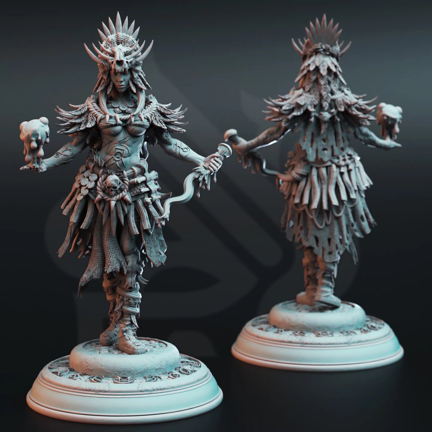 Driga – Colossal Blood Shaman - 3D Printed Druid Character Miniature