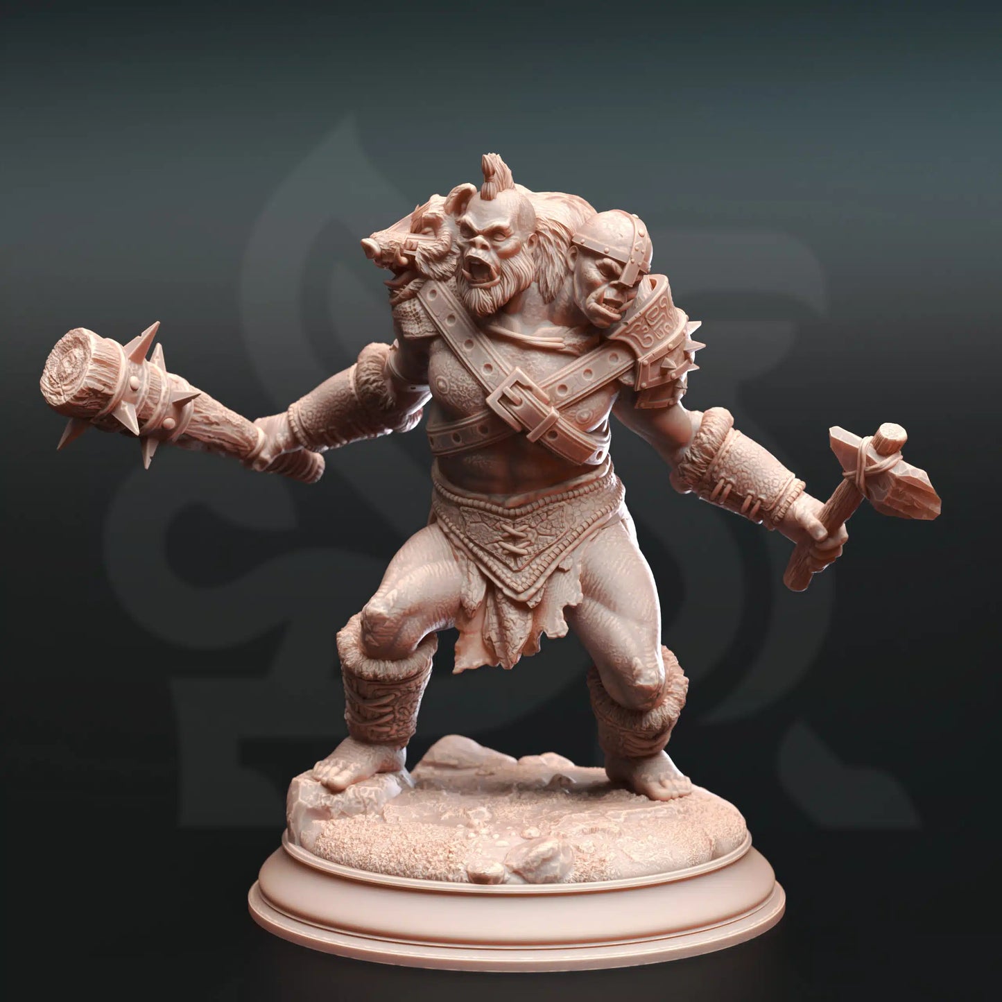 Droggod Tribe – Ettin Savages - 3D Printed Monster Miniature
