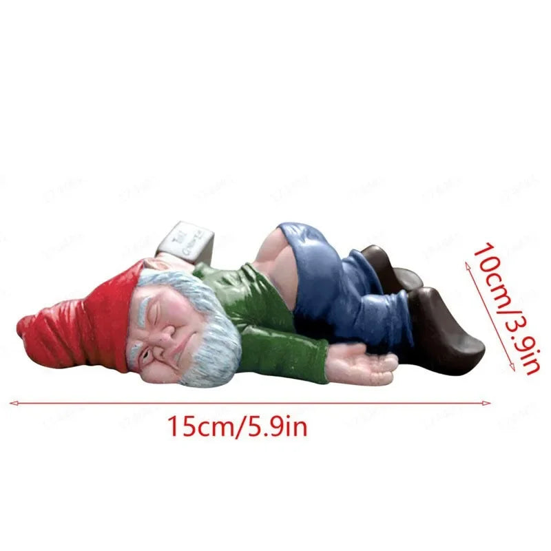 15cm Drunken Garden Gnome - Funny Statue for Indoor & Outdoor Home Decoration