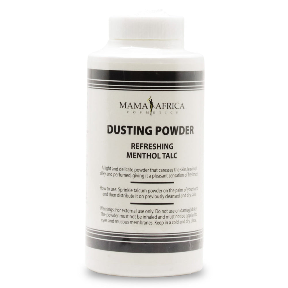 Mama Africa Dusting Powder Menthol Talc for Cooling Freshness & Silky Smooth Skin 200 g/7.05 oz