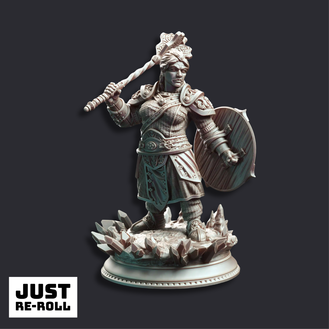 Kilda Swordreign Cleric of Battle - 3D Printed Cleric Character Miniature