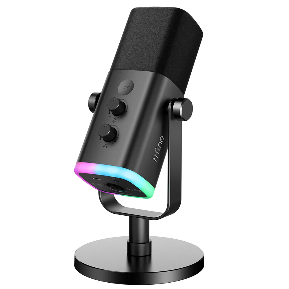 PC Gaming & Streaming USB/XLR Dynamic Microphone - RGB Lights for Recording & Podcasting