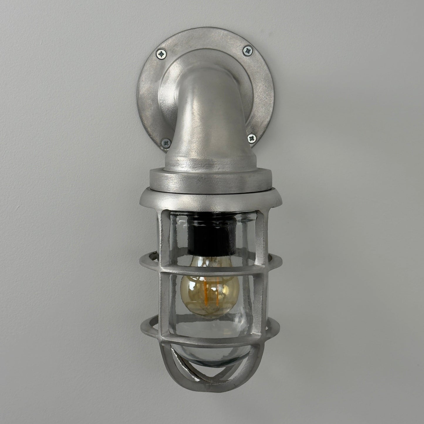 Beachamwell Raw Cast Swan Neck Wall Light - IP65