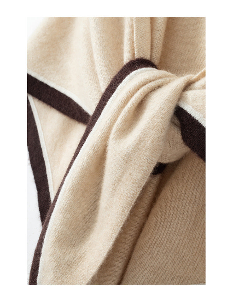Luxury Knitted Triangular Cashmere Shawl | Premium Binder Wrap - Neomodest