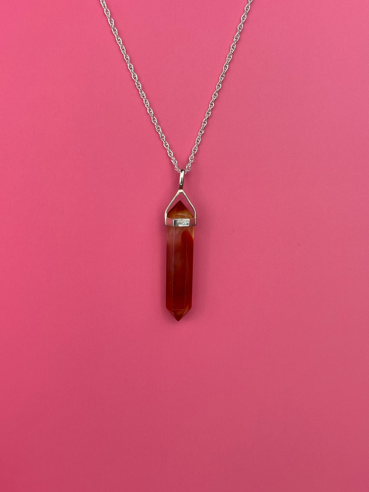 Take action pendant - Carnelian (sterling silver)
