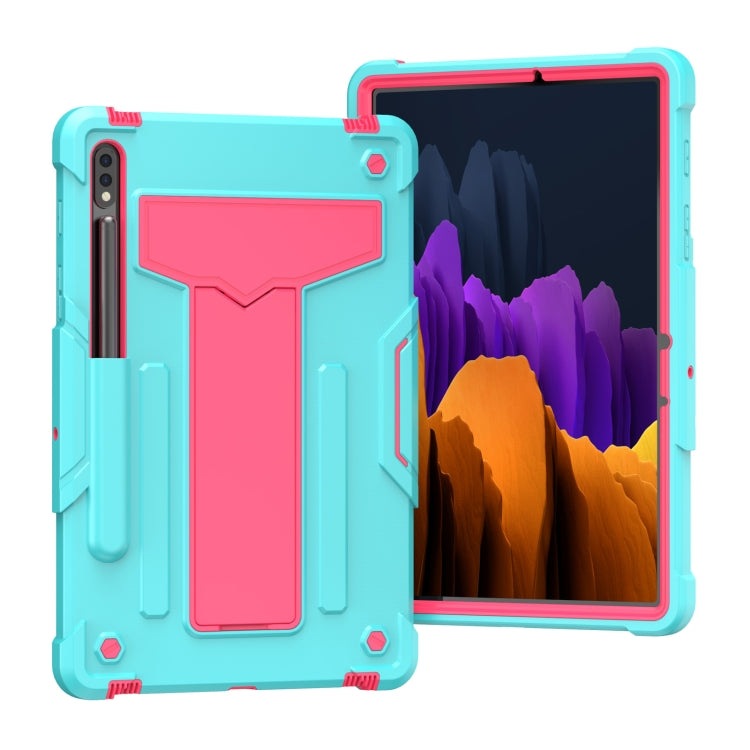 T-shaped Bracket Contrast Color Shockproof PC + Silicone Protective Case, For Samsung Galaxy Tab S8 / Galaxy Tab S7 T870 / T875, For Samsung Galaxy Tab S6 Lite P610/615
