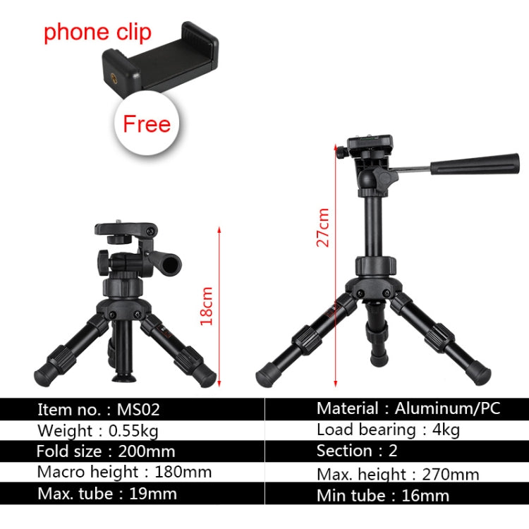 BEXIN MS02 Small Lightweight Tabletop Camera Tripod for Phone Dslr Camera, MS02