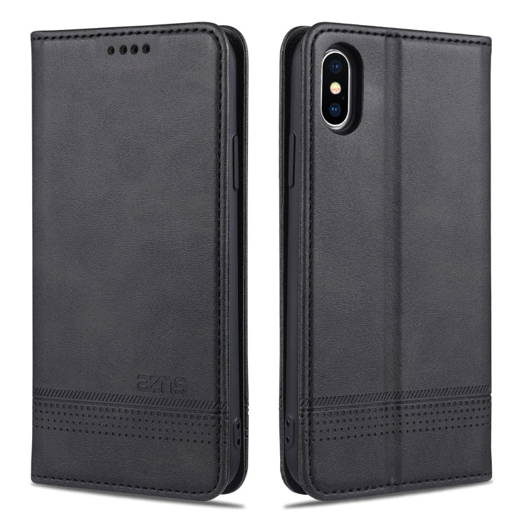 AZNS Magnetic Calf Texture Horizontal Flip Leather Case with Card Slots & Holder & Wallet, For iPhone XR, For iPhone XS Max