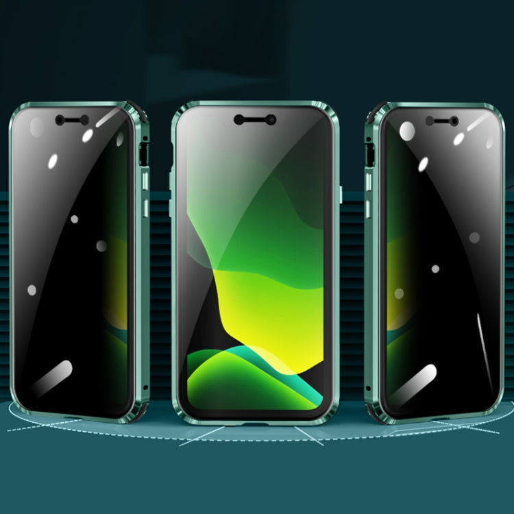 Four-corner Shockproof Anti-peeping Magnetic Metal Frame Double-sided Tempered Glass Case, For iPhone 11 Pro Max, For iPhone 12, For iPhone 11 Pro, For iPhone 12 Pro, For iPhone 12 Pro Max