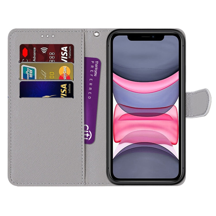 Coloured Drawing Cross Texture Horizontal Flip PU Leather Case with Holder & Card Slots & Wallet & Lanyard, For iPhone 11