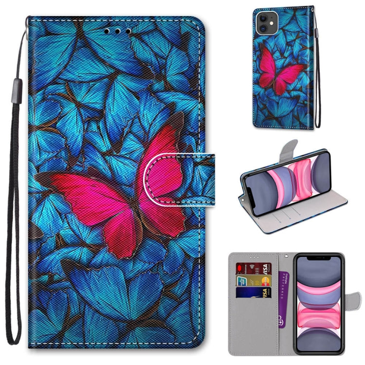 Coloured Drawing Cross Texture Horizontal Flip PU Leather Case with Holder & Card Slots & Wallet & Lanyard, For iPhone 11