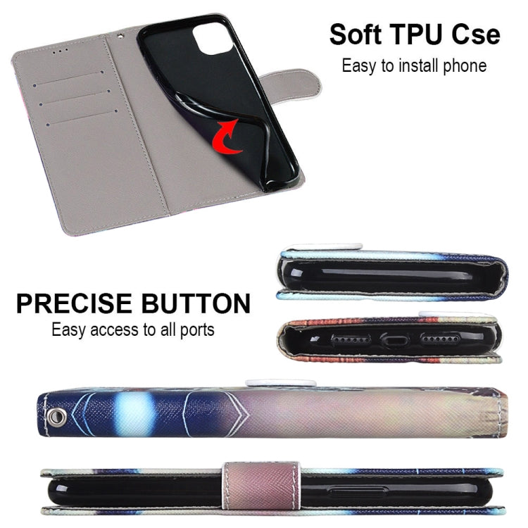 Coloured Drawing Cross Texture Horizontal Flip PU Leather Case with Holder & Card Slots & Wallet & Lanyard, For iPhone 11 Pro Max