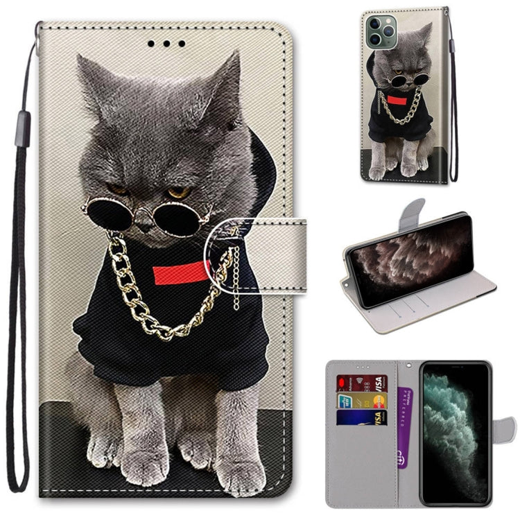 Coloured Drawing Cross Texture Horizontal Flip PU Leather Case with Holder & Card Slots & Wallet & Lanyard, For iPhone 11 Pro Max