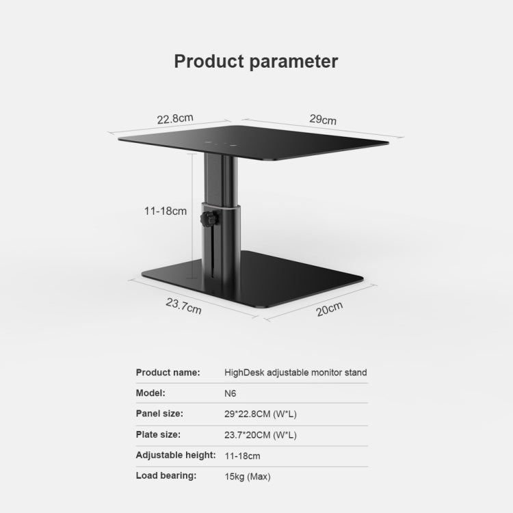 NILLKIN N6 Adjustabale Highdesk Laptop Monitor Stand Holder, EDA0011511, EDA0011511S