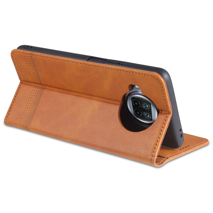 For Xiaomi Mi 10T Lite 5G AZNS Magnetic Calf Texture Horizontal Flip Leather Case with Card Slots & Holder & Wallet(Drak Green)