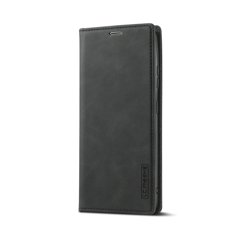 For Samsung Galaxy S21 Ultra 5G LC.IMEEKE Strong Magnetism Ultra-thin Horizontal Flip Matte TPU + PU Leather Case with Holder & Card Slots & Wallet(Black)