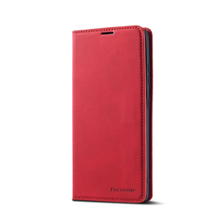For Samsung Galaxy S21 Ultra 5G Forwenw Dream Series Oil Edge Strong Magnetism Horizontal Flip Leather Case with Holder & Card Slots & Wallet & Photo Frame(Red)