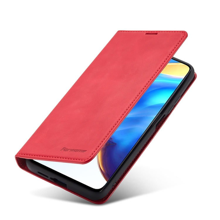 For Xiaomi Mi 10T Pro Forwenw Dream Series Oil Edge Strong Magnetism Horizontal Flip Leather Case with Holder & Card Slots & Wallet & Photo Frame(Red)