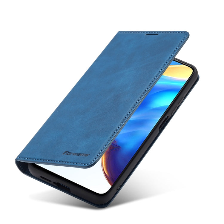 For Xiaomi Mi 10T Pro Forwenw Dream Series Oil Edge Strong Magnetism Horizontal Flip Leather Case with Holder & Card Slots & Wallet & Photo Frame(Blue)