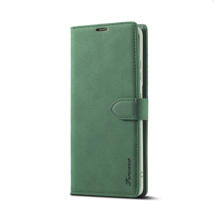 For Samsung Galaxy S21 Ultra 5G Forwenw F1 Series Matte Strong Magnetism Horizontal Flip Leather Case with Holder & Card Slots & Wallet & Photo Frame(Green)
