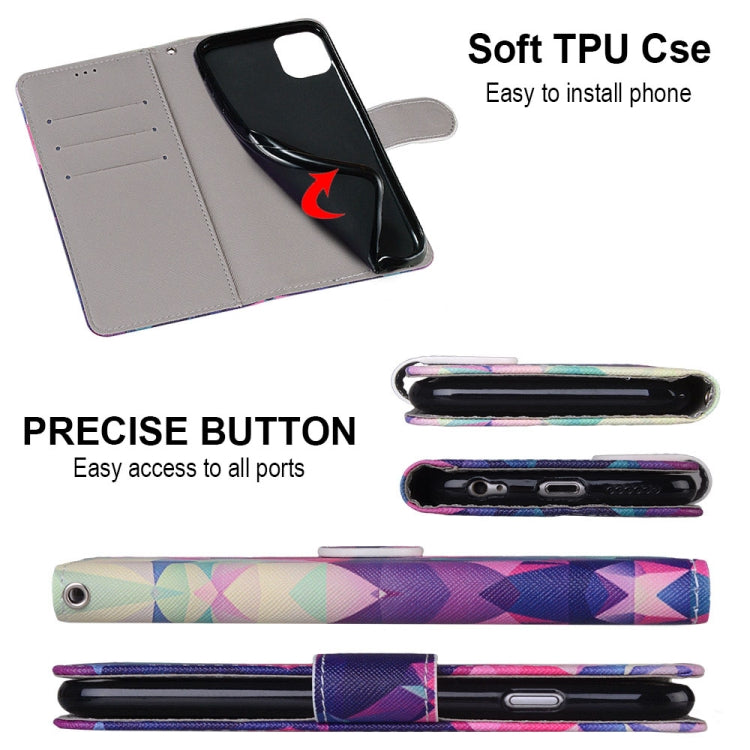 Coloured Drawing Cross Texture Horizontal Flip PU Leather Case with Holder & Card Slots & Wallet & Lanyard, For iPhone 12 mini