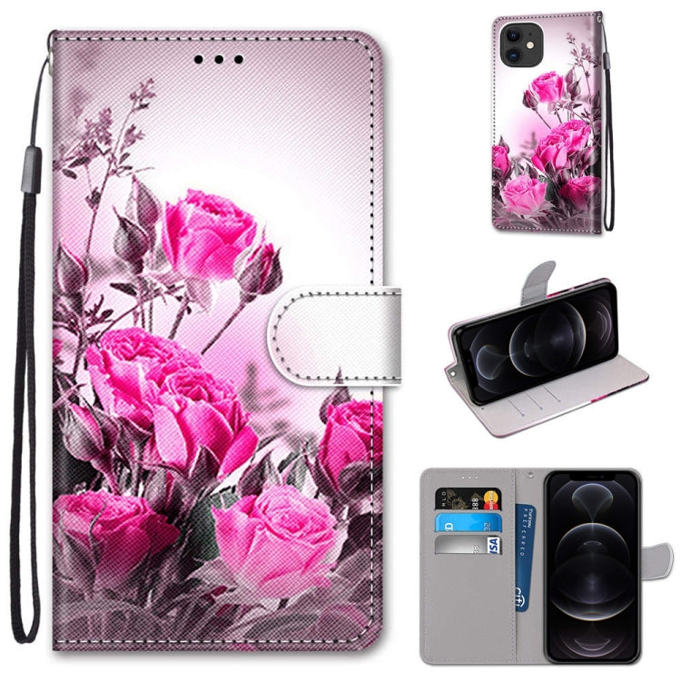 Coloured Drawing Cross Texture Horizontal Flip PU Leather Case with Holder & Card Slots & Wallet & Lanyard, For iPhone 12 mini