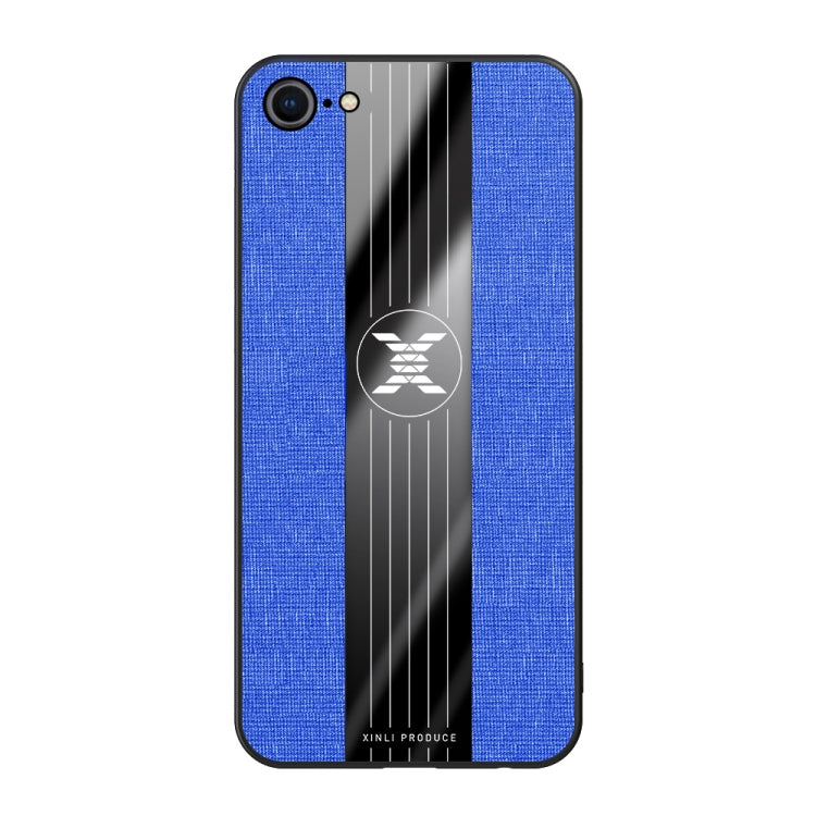 For iPhone SE 2022 / SE 2020 /  8 / 7 XINLI Stitching Cloth Texture Shockproof TPU Protective Case(Blue)
