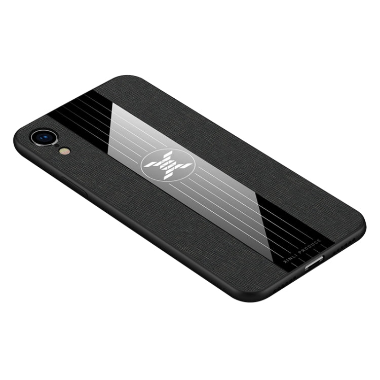 For iPhone XR XINLI Stitching Cloth Texture Shockproof TPU Protective Case(Black)