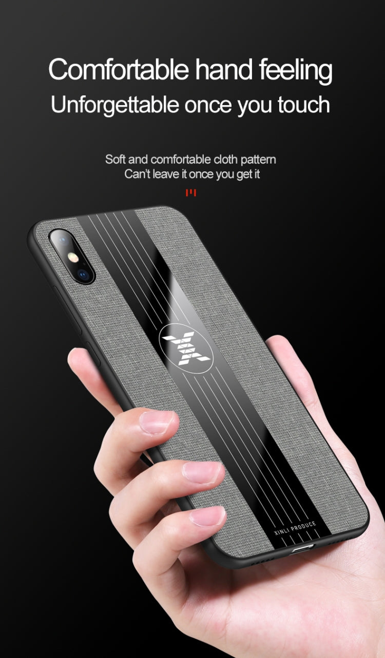 For iPhone X / XS XINLI Stitching Cloth Texture Shockproof TPU Protective Case(Red)