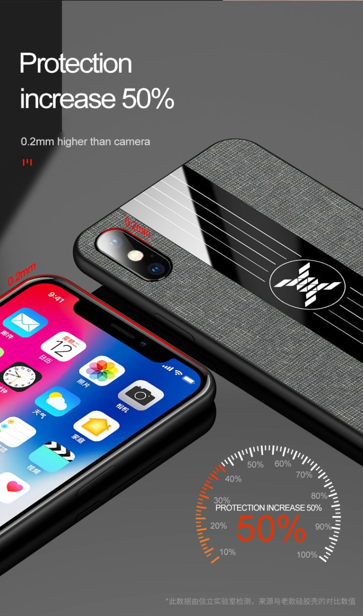For iPhone X / XS XINLI Stitching Cloth Texture Shockproof TPU Protective Case(Red)