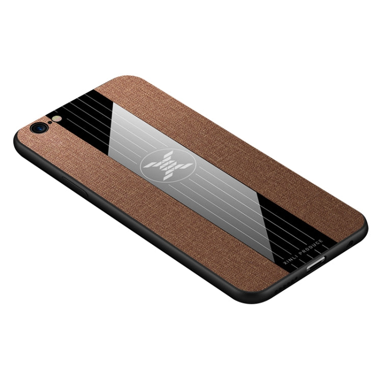 For iPhone 6 & 6s XINLI Stitching Cloth Texture Shockproof TPU Protective Case(Brown)