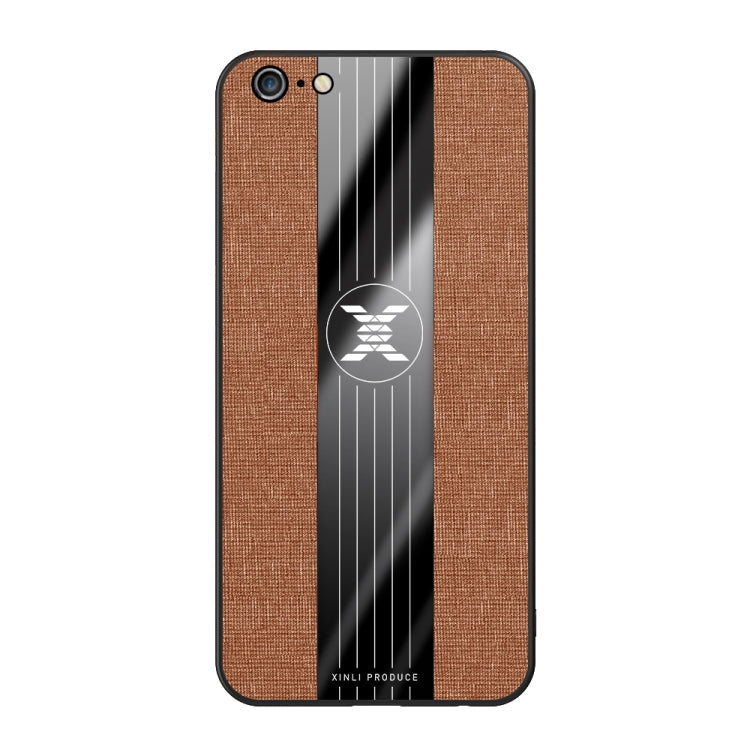 For iPhone 6 Plus & 6s Plus XINLI Stitching Cloth Texture Shockproof TPU Protective Case(Brown)