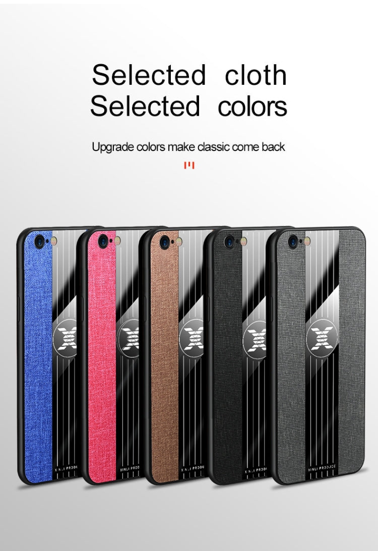 For iPhone 6 Plus & 6s Plus XINLI Stitching Cloth Texture Shockproof TPU Protective Case(Brown)