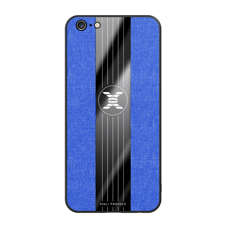 For iPhone 6 Plus & 6s Plus XINLI Stitching Cloth Texture Shockproof TPU Protective Case(Blue)