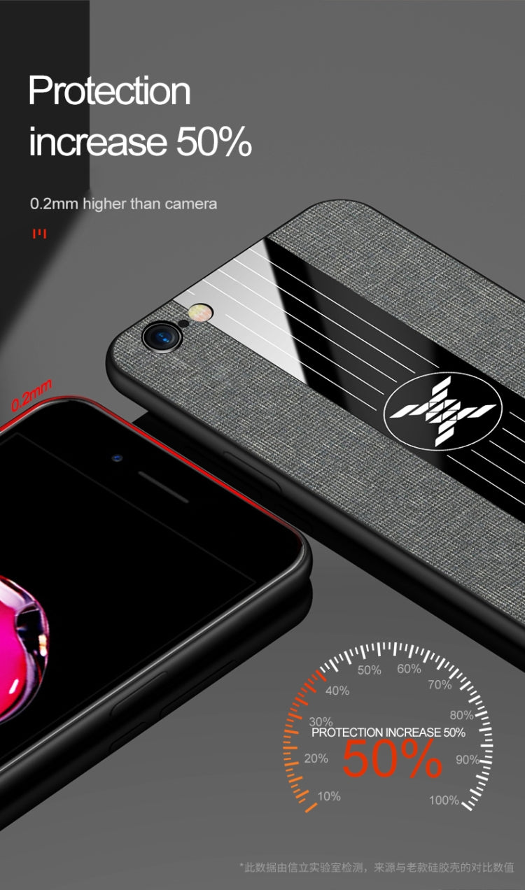 For iPhone 6 Plus & 6s Plus XINLI Stitching Cloth Texture Shockproof TPU Protective Case(Blue)