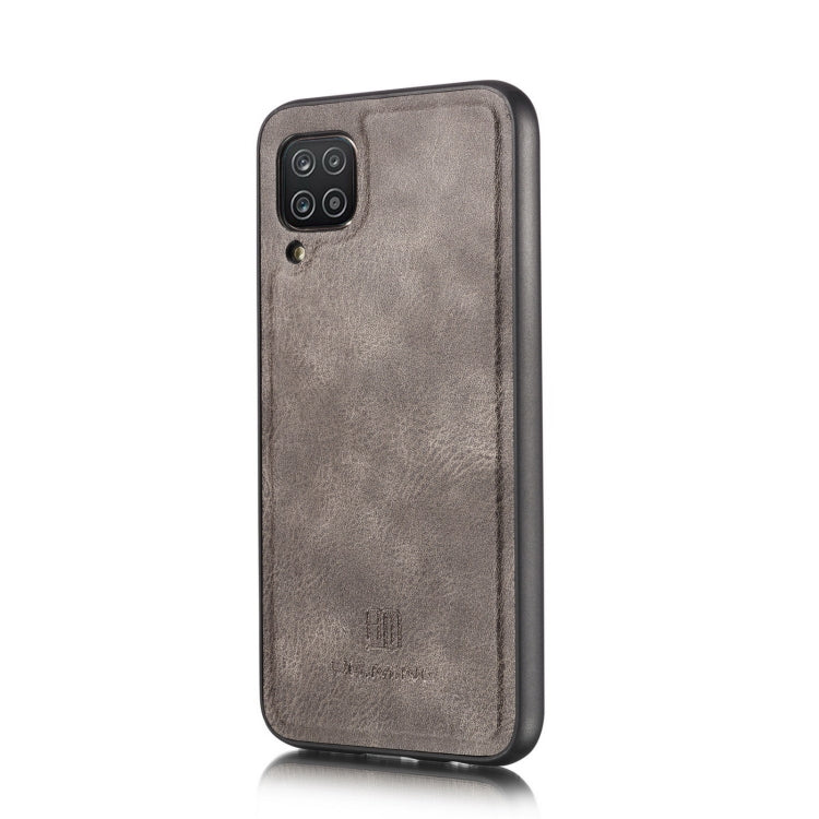 For Samsung Galaxy A12 DG.MING Crazy Horse Texture Flip Detachable Magnetic Leather Case with Holder & Card Slots & Wallet(Grey)