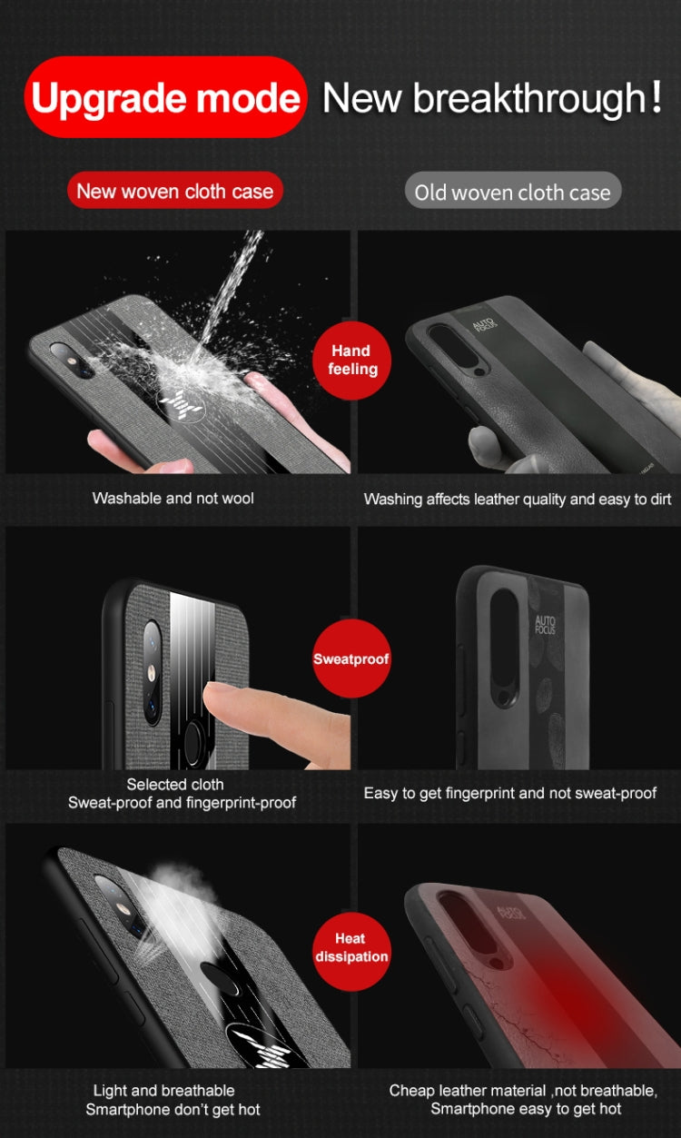 XINLI Stitching Cloth Textue Shockproof TPU Protective Case with Ring Holder, For Xiaomi Mi 6X / A2, For Xiaomi Mi 9 SE, For Xiaomi Mi CC9, For Xiaomi Mi CC9e