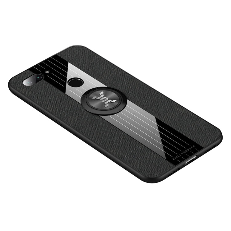 XINLI Stitching Cloth Textue Shockproof TPU Protective Case with Ring Holder, For Xiaomi Mi 8 Lite