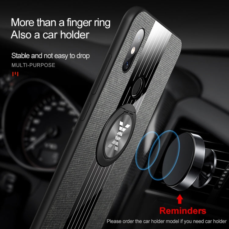 XINLI Stitching Cloth Textue Shockproof TPU Protective Case with Ring Holder, For Xiaomi Mi 8 Lite