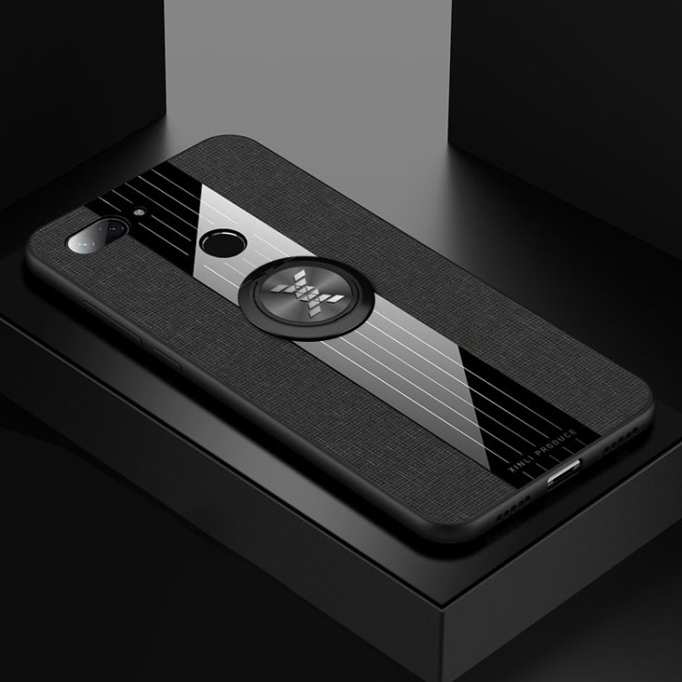 XINLI Stitching Cloth Textue Shockproof TPU Protective Case with Ring Holder, For Xiaomi Mi 8 Lite