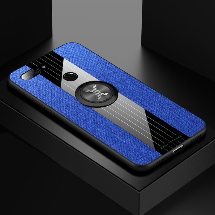 XINLI Stitching Cloth Textue Shockproof TPU Protective Case with Ring Holder, For Xiaomi Mi 8 Lite
