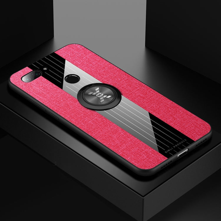 XINLI Stitching Cloth Textue Shockproof TPU Protective Case with Ring Holder, For Xiaomi Mi 8 Lite