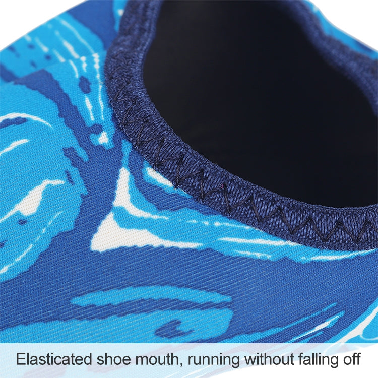 Non-slip Plastic Grain Texture Thick Cloth Sole Printing Diving Shoes and Socks, One Pair, XXXS, XXS, XS, S