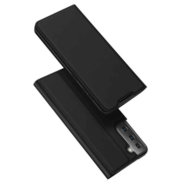 DUX DUCIS Skin Pro Series Horizontal Flip PU + TPU Leather Case with Holder & Card Slots, For Samsung Galaxy S21 5G