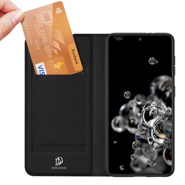 DUX DUCIS Skin Pro Series Horizontal Flip PU + TPU Leather Case with Holder & Card Slots, For Samsung Galaxy S21 5G