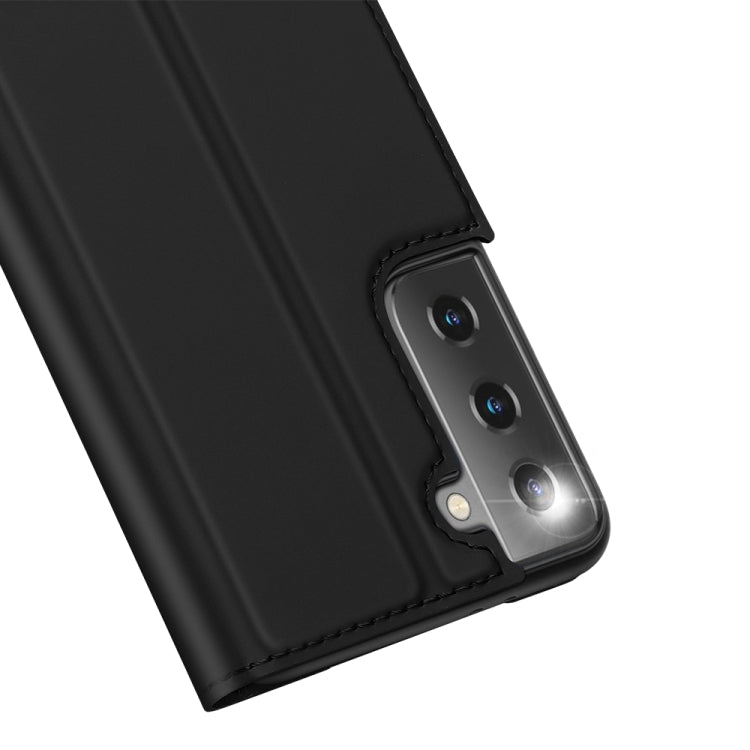 DUX DUCIS Skin Pro Series Horizontal Flip PU + TPU Leather Case with Holder & Card Slots, For Samsung Galaxy S21 5G