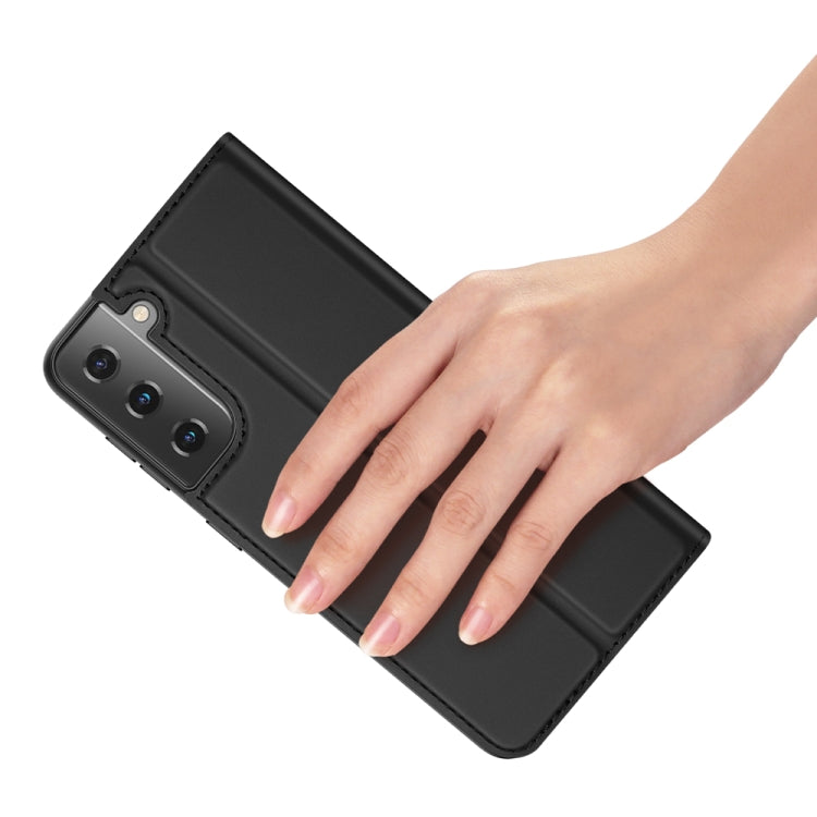 DUX DUCIS Skin Pro Series Horizontal Flip PU + TPU Leather Case with Holder & Card Slots, For Samsung Galaxy S21 5G