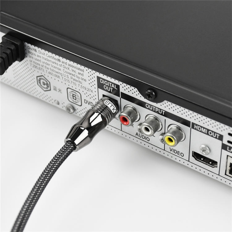 EMK OD6.0mm 3.5mm Digital Sound Toslink to Mini Toslink Digital Optical Audio Cable, Length:5m