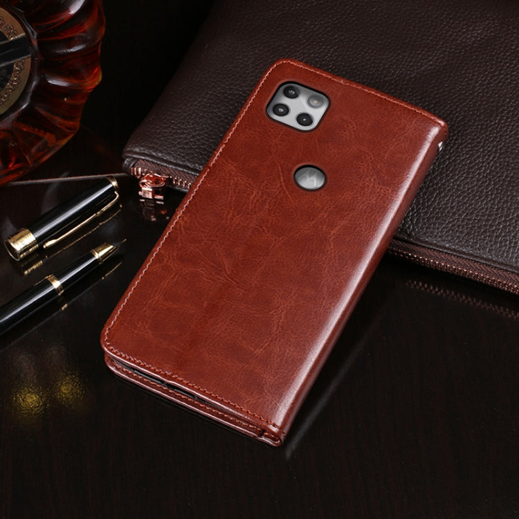 For Motorola Moto One 5G Ace idewei Crazy Horse Texture Horizontal Flip Leather Case with Holder & Card Slots & Wallet(Red)