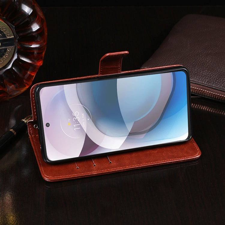 For Motorola Moto One 5G Ace idewei Crazy Horse Texture Horizontal Flip Leather Case with Holder & Card Slots & Wallet(Red)